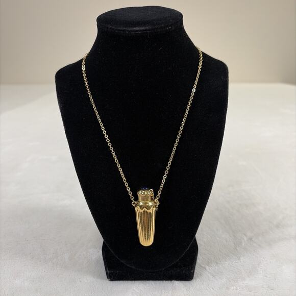 Vintage Avon “Ever After” Perfume Bottle Gold Tone Pendant Vial Necklace 90s 16” - Picture 1 of 8